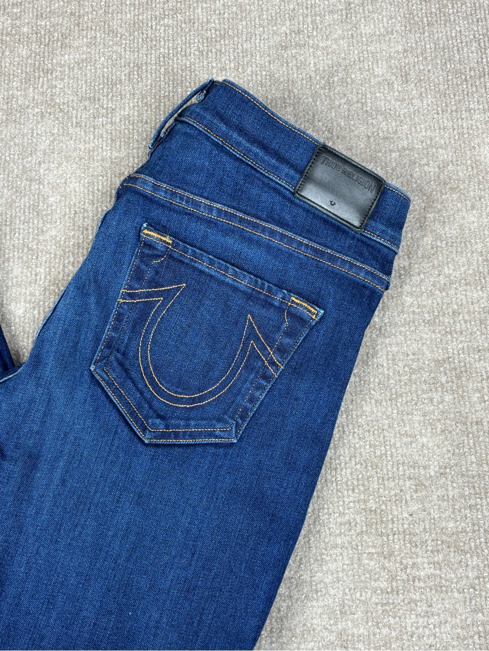 True Religion Jeans Women's 29 Becca Mid Rise Bootcut Cowgirl Western Denim Blue